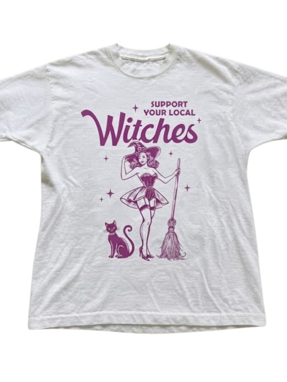 SUPPORT YOUR LOCAL Witches Pinup Graphic Heavy Cotton Gildan T-Shirt